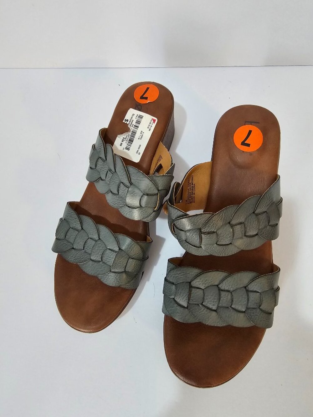BOC Jillian Sandals Blue Woven Faux Leather Y2K Retro Summer Boho 7 NWT - Picture 8 of 11